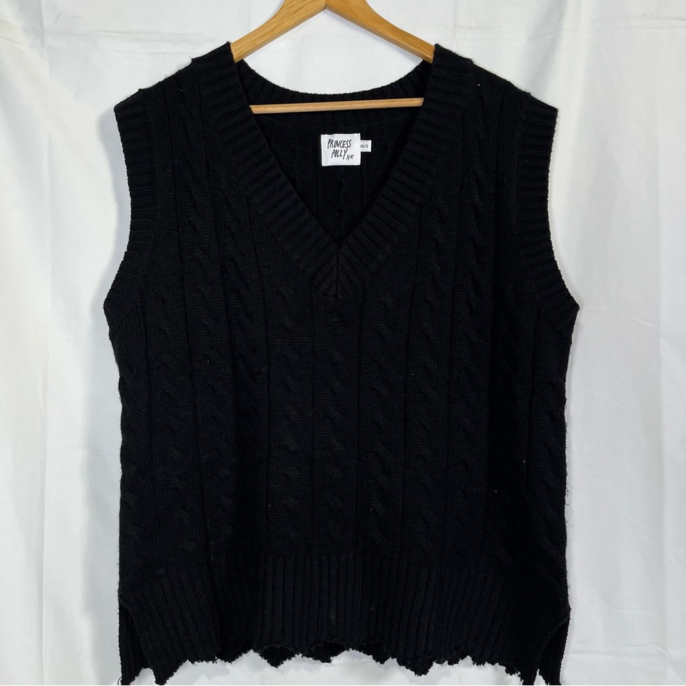Princess Polly Antonia Sweater Vest Cable knit‎ Oversized Size XS/S - Picture 3 of 9